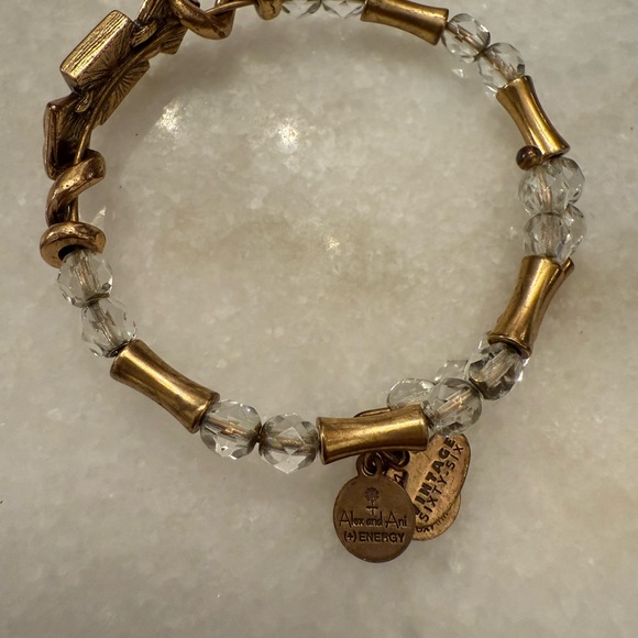 Alex and Ani Gold and White Geometric Bracelet - Picture 2 of 2